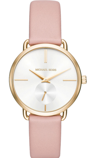 Michael Kors Portia Quartz White Dial Pink Leather Strap Watch For Women - MK2659