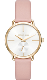 Michael Kors Portia Quartz White Dial Pink Leather Strap Watch For Women - MK2659