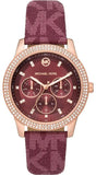 Michael Kors Tibby Multifunction Red Dial Red Leather Strap Watch For Women - MK2967