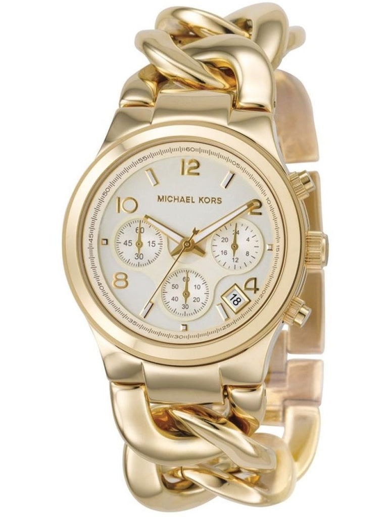 Michael Kors Runway Twist Gold Dial Gold Stainless Steel Strap Watch for Women - MK3131