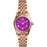 Michael Kors Lexington Quartz Pink Dial Rose Gold Steel Strap Watch For Women - MK3273