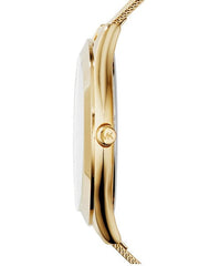 Michael Kors Slim Runway Champagne Dial Gold Mesh Bracelet Watch for Women - MK3282