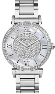 Michael Kors Caitlin Crystal Dial Silver Steel Strap Watch for Women - MK3331