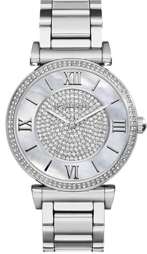 Michael Kors Caitlin Crystal Dial Silver Steel Strap Watch for Women - MK3331