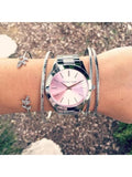 Michael Kors Slim Runway Quartz Pink Dial Silver Steel Strap Watch For Women - MK3380