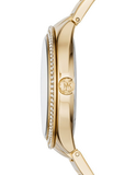 Michael Kors Kerry Green Dial Gold Steel Strap Watch for Women - MK3409