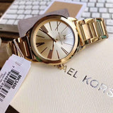 Michael Kors Hartman Quartz Gold Dial Gold Steel Strap Watch For Women - MK3490