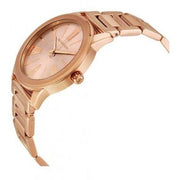 Michael Kors Hartman Rose Gold Dial Rose Gold Steel Strap Watch For Women - MK3491
