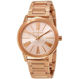 Michael Kors Hartman Rose Gold Dial Rose Gold Steel Strap Watch For Women - MK3491