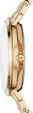 Michael Kors Jaryn Analog Quartz Gold Dial Gold Steel Strap Watch For Women - MK3500