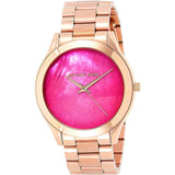 Michael Kors Pink Dial Rose Gold Steel Strap Watch for Women - MK3550