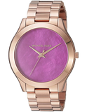 Michael Kors Pink Dial Rose Gold Steel Strap Watch for Women - MK3550