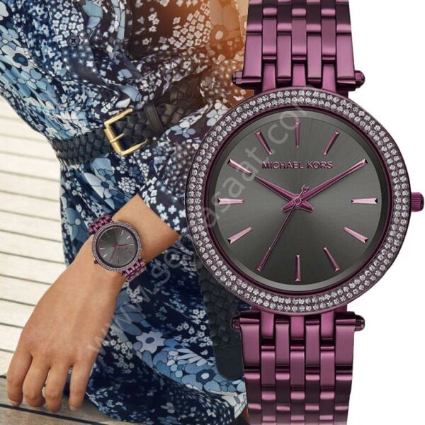 Michael Kors MK3554 Darci Plum Dial Women's Watch Bag Box Girls Designer  Luxury | eBay