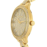 Michael Kors Slim Runway Crystals Gold Dial Gold Steel Strap Watch for Women - MK3632