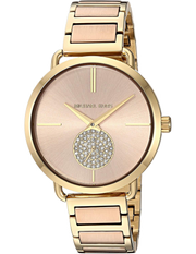 Michael Kors Portia Rose Gold Dial Two Tone Steel Strap Watch for Women - MK3706
