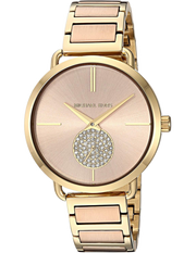 Michael Kors Portia Rose Gold Dial Two Tone Steel Strap Watch for Women - MK3706