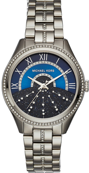 Michael Kors Lauryn Blue Dial Silver Steel Strap Watch for Women - MK3720