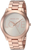 Michael Kors Slim Runway White Dial Rose Gold Steel Strap Watch For Women - MK3804