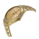 Michael Kors Slim Runway Gold Dial Two Tone Gold Strap Watch for Women - MK4285