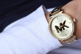 Michael Kors Sofie Quartz Gold Dial Gold Steel Strap Watch For Women - MK4334