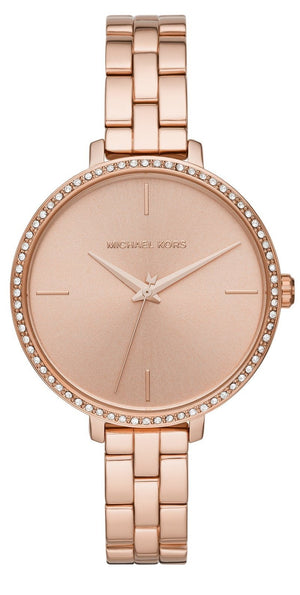 Michael Kors Charley Three-Hand Analog Rose Gold Dial Rose Gold Steel Strap Watch for Women - MK4400