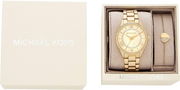 Michael Kors Lauryn Quartz Mother of Pearl Gold Dial Gold Steel Strap Watch For Women - MK4490