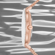 Michael Kors Pyper Quartz Mother of Pearl White Dial Rose Gold Mesh Strap Watch For Women - MK4588