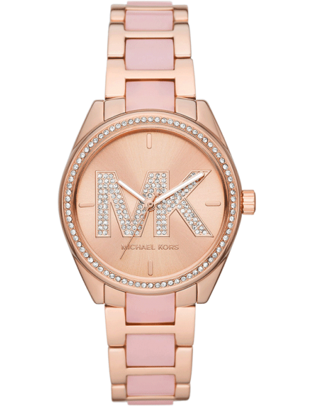 Michael Kors Janelle Analog Rose Gold Dial Two Tone Steel Strap Michael Kors Janelle Analog Rose Gold Dial Two Tone Steel Strap