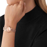 Michael Kors Lexington Three Hand Rose Gold Dial Rose Gold Steel Strap Watch For Women - MK4739