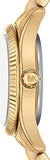 Michael Kors Lexington Three-Hand Blue Dial Gold Steel Strap Watch for Women - MK4802