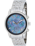 Michael Kors Jet Set Chronograph Blue Dial Silver Steel Strap Watch for Women - MK5021