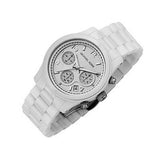 Michael Kors Runway White Ceramic Dial White Steel Strap Watch for Women - MK5161