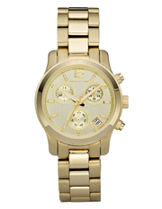Michael Kors Runway Gold Dial Gold Steel Strap Watch for Women - MK5384