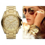Michael Kors Bradshaw Gold Dial Gold Steel Strap Watch for Women - MK5605