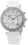 Michael Kors Parker White Dial White Leather Strap Watch for Women - MK5848