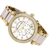 Michael Kors Parker Chronograph Silver Dial Two Tone Steel Strap Watch For Women - MK5687