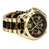 Michael Kors Bradshaw Chronograph Brown Dial Two Tone Steel Strap Watch For Women - MK5696