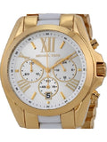 Michael Kors Bradshaw Chronograph White Dial Two Tone Steel Strap Watch For Women - MK5743