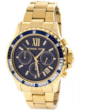 Michael Kors Everest Chronograph Blue Dial Gold Steel Strap Watch for Women - MK5754