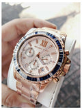 Michael Kors Everest Chronograph Rose Gold Dial Rose Gold Steel Strap Watch For Women - MK5755