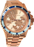 Michael Kors Everest Chronograph Rose Gold Dial Rose Gold Steel Strap Watch For Women - MK5755