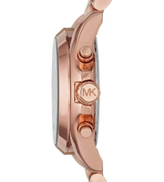 Michael Kors Bradshaw Black Dial Rose Gold Steel Strap Watch for Women - MK5854