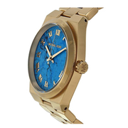 Michael Kors Channing Turquoise Dial Gold Steel Strap Watch For Women - MK5894