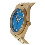 Michael Kors Channing Turquoise Dial Gold Steel Strap Watch For Women - MK5894