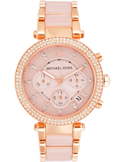 Michael Kors Parker Pink Dial Two Tone Steel Strap Watch for Women - MK5896