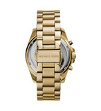 Michael Kors Bradshaw Chronograph Blue Dial Gold Steel Strap Watch For Women - MK5975