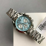 Michael Kors Bradshaw Chronograph Blue Dial Silver Steel Strap Watch For Women - MK6098