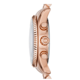 Michael Kors Lexington Purple Dial Rose Gold Steel Strap Watch For Women - MK6207