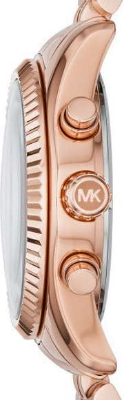 Michael Kors Lexington Purple Dial Rose Gold Steel Strap Watch For Women - MK6207