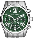 Michael Kors Lexington Quartz Green Dial Silver Steel Strap Watch For Women - MK6222